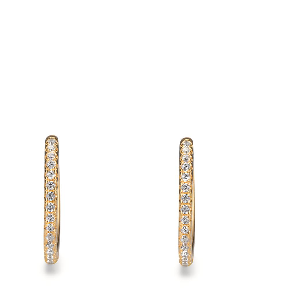 Hinged hoop Silver Zirconia 30 Stones Yellow Gold plated