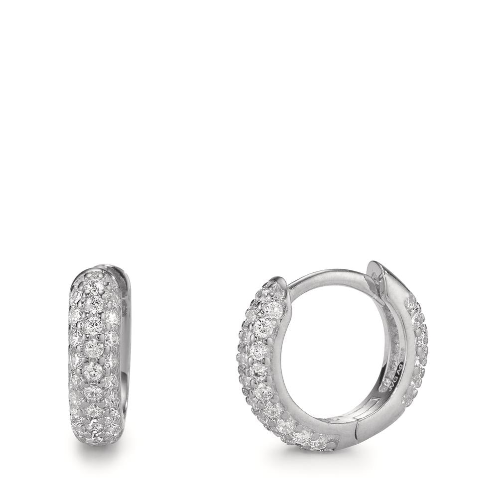 Hinged hoop Silver Zirconia Rhodium plated