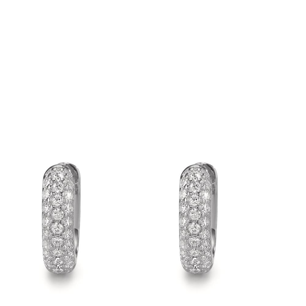 Hinged hoop Silver Zirconia Rhodium plated