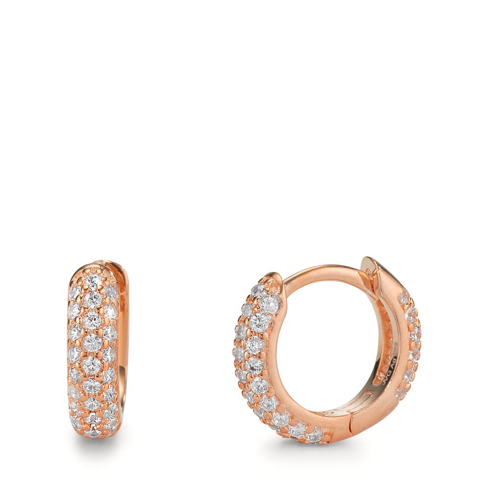 Hinged hoop Silver Zirconia Rose Gold plated