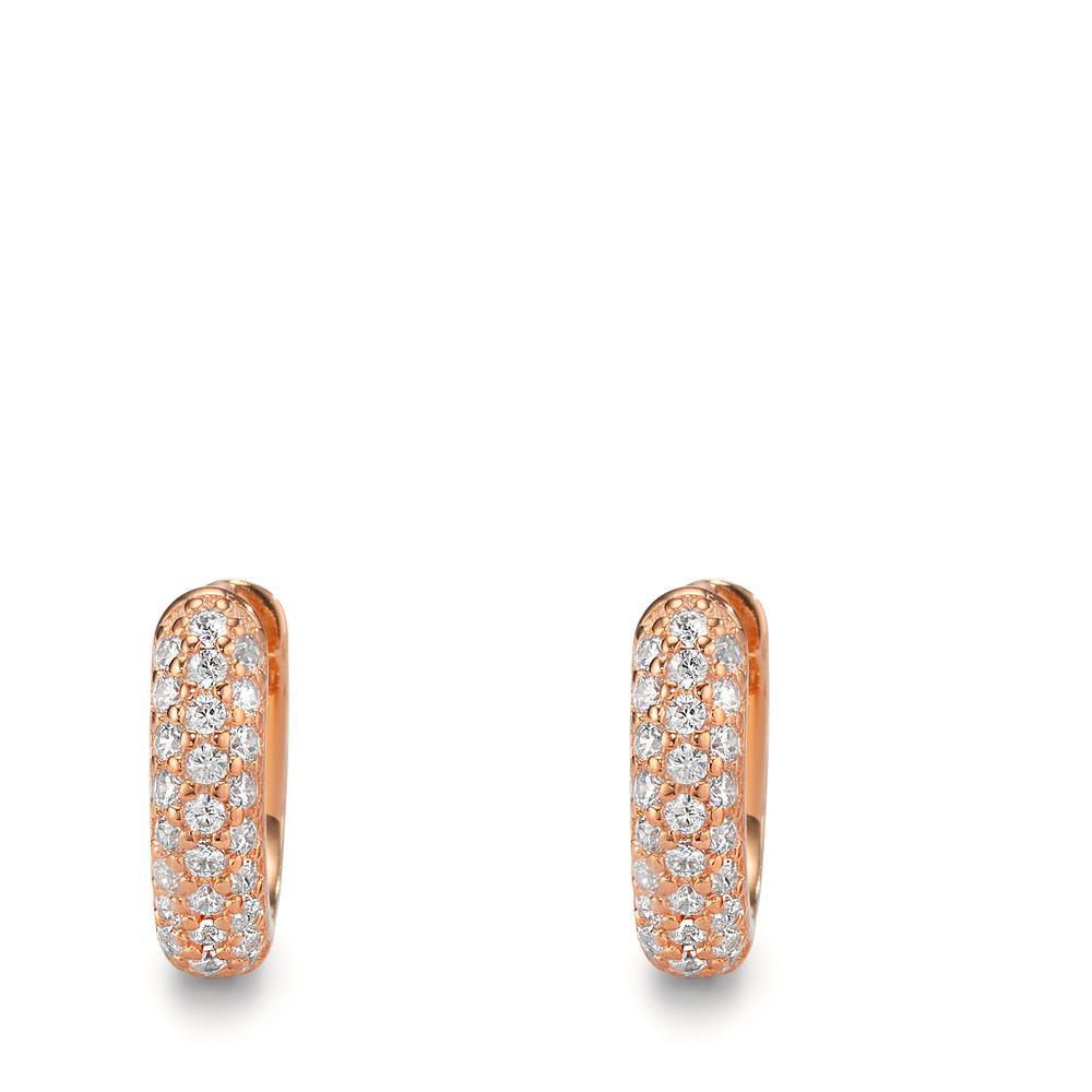 Hinged hoop Silver Zirconia Rose Gold plated