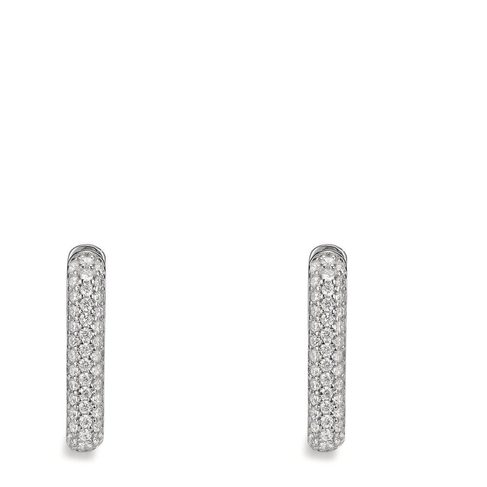 Hinged hoop Silver Zirconia Rhodium plated