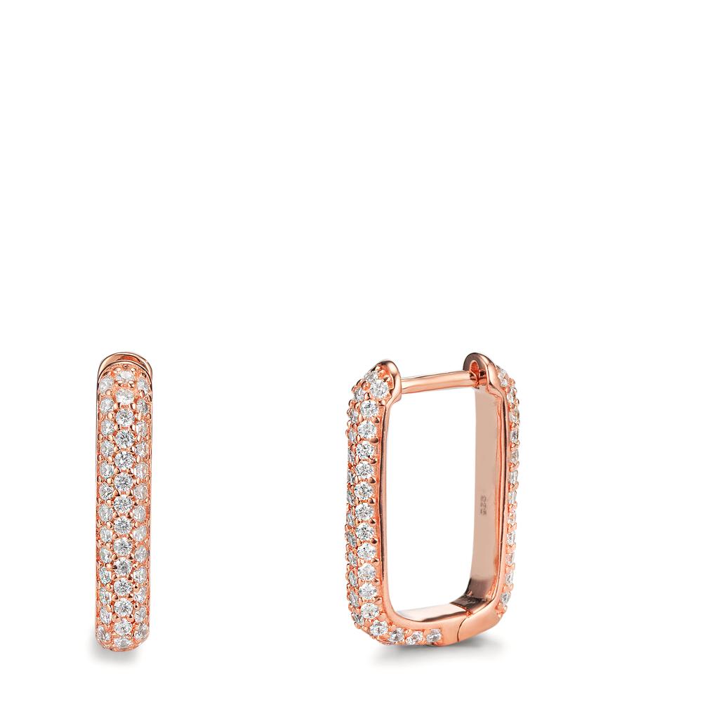 Hinged hoop Silver Zirconia Rose Gold plated