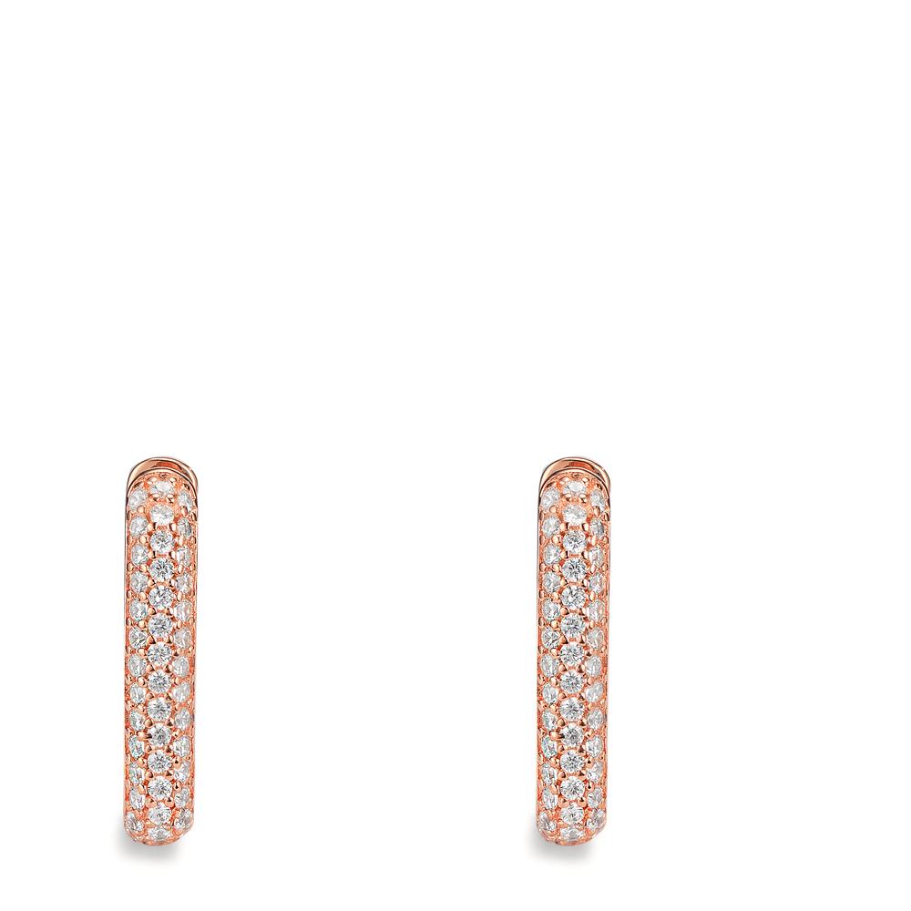 Hinged hoop Silver Zirconia Rose Gold plated