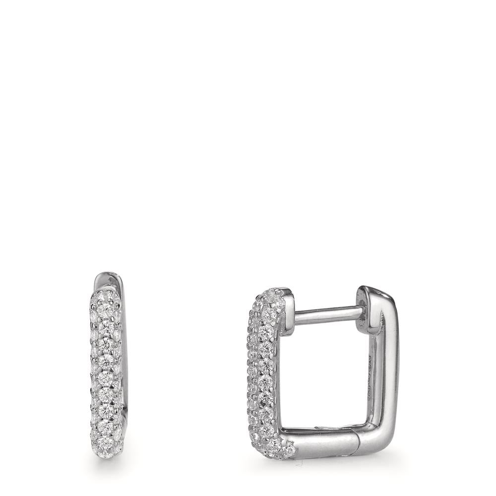 Hinged hoop Silver Zirconia Rhodium plated