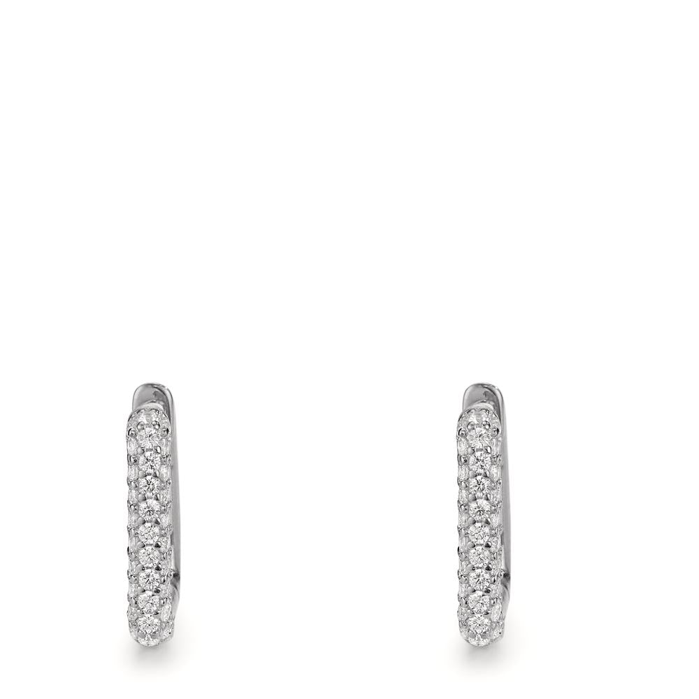 Hinged hoop Silver Zirconia Rhodium plated