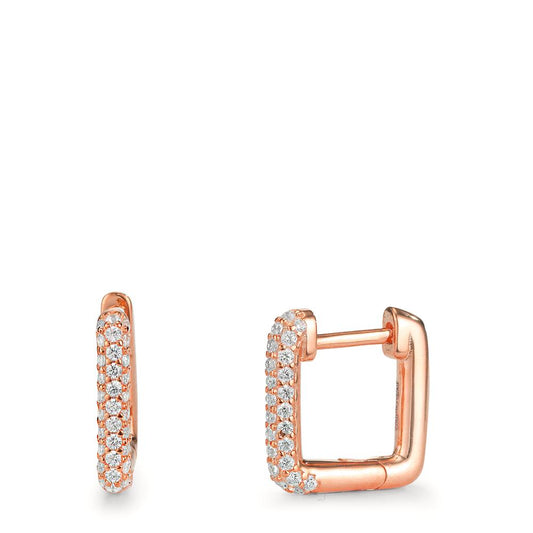 Hinged hoop Silver Zirconia Rose Gold plated