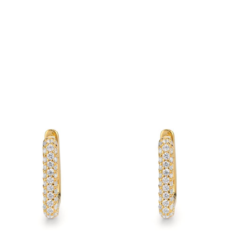 Hinged hoop Silver Zirconia Yellow Gold plated