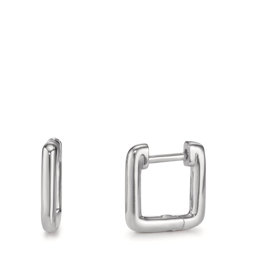 Hinged hoop Silver Rhodium plated