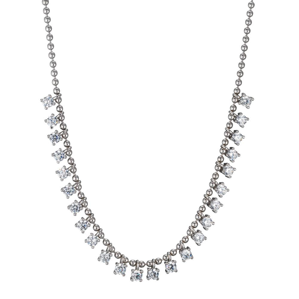 Necklace Silver Zirconia 24 Stones Rhodium plated 37-42 cm