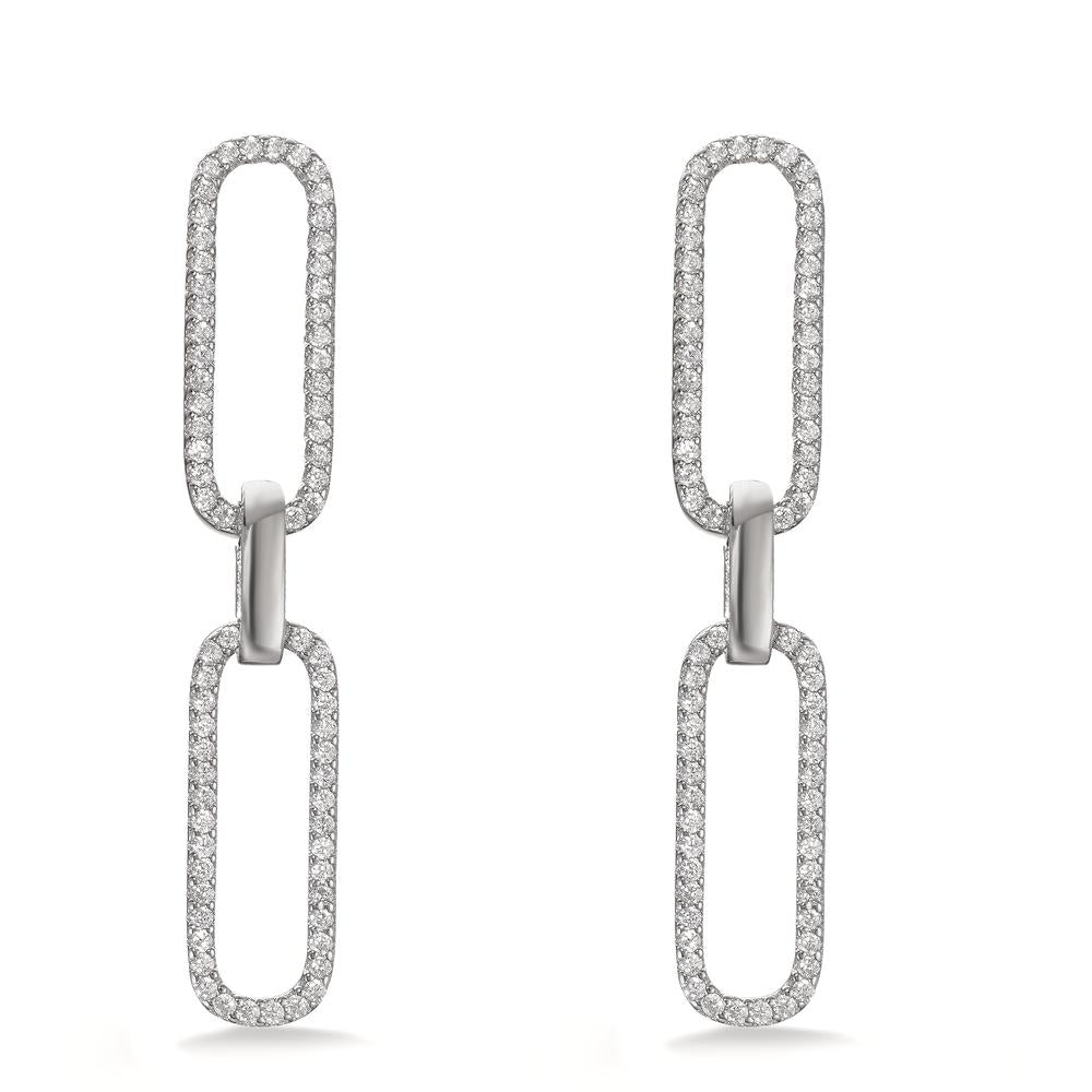 Drop Earrings Silver Zirconia Rhodium plated