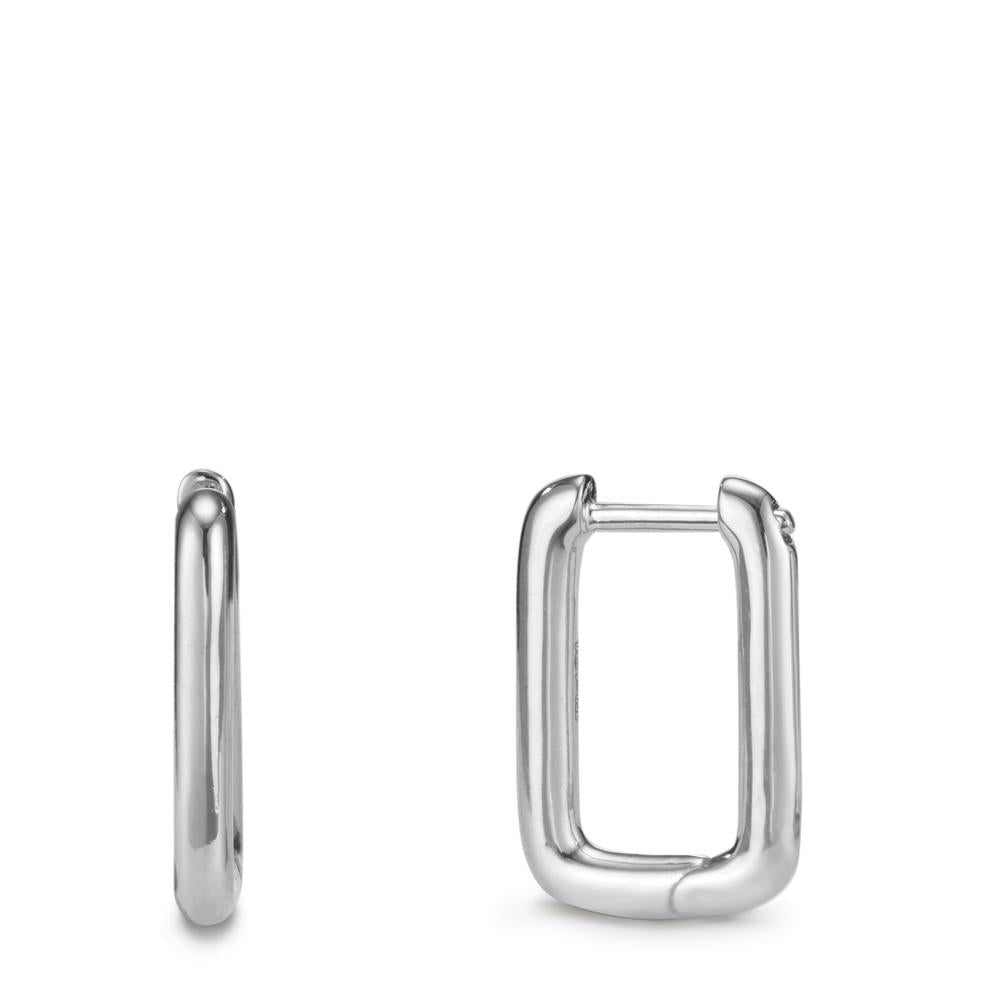 Hinged hoop Silver Rhodium plated