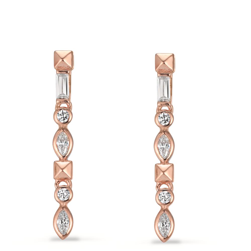 Drop Earrings Silver Zirconia 8 Stones Rose Gold plated