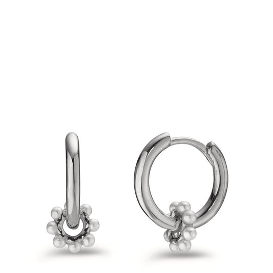 Hinged hoop Silver Rhodium plated Shining pearls