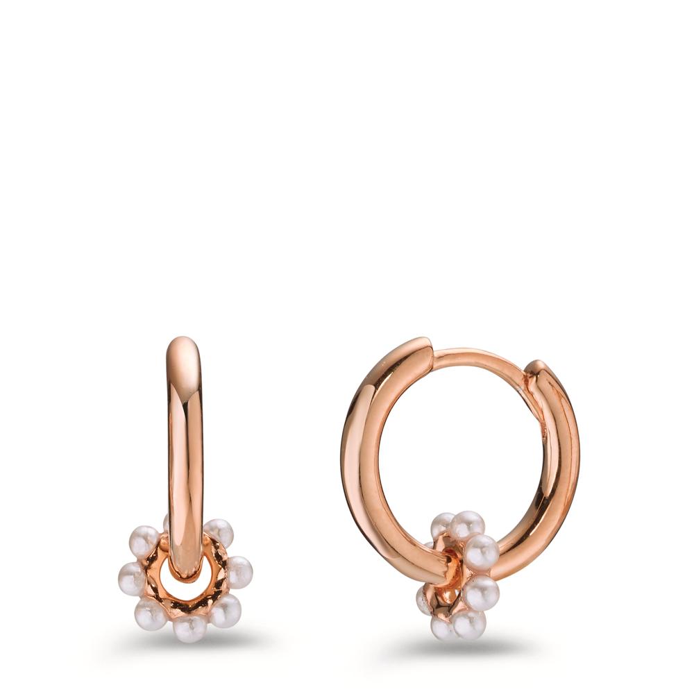 Hinged hoop Silver Rose Gold plated Shining pearls