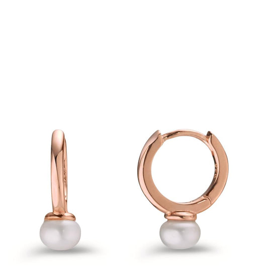 Hinged hoop Silver Rose Gold plated Freshwater pearl