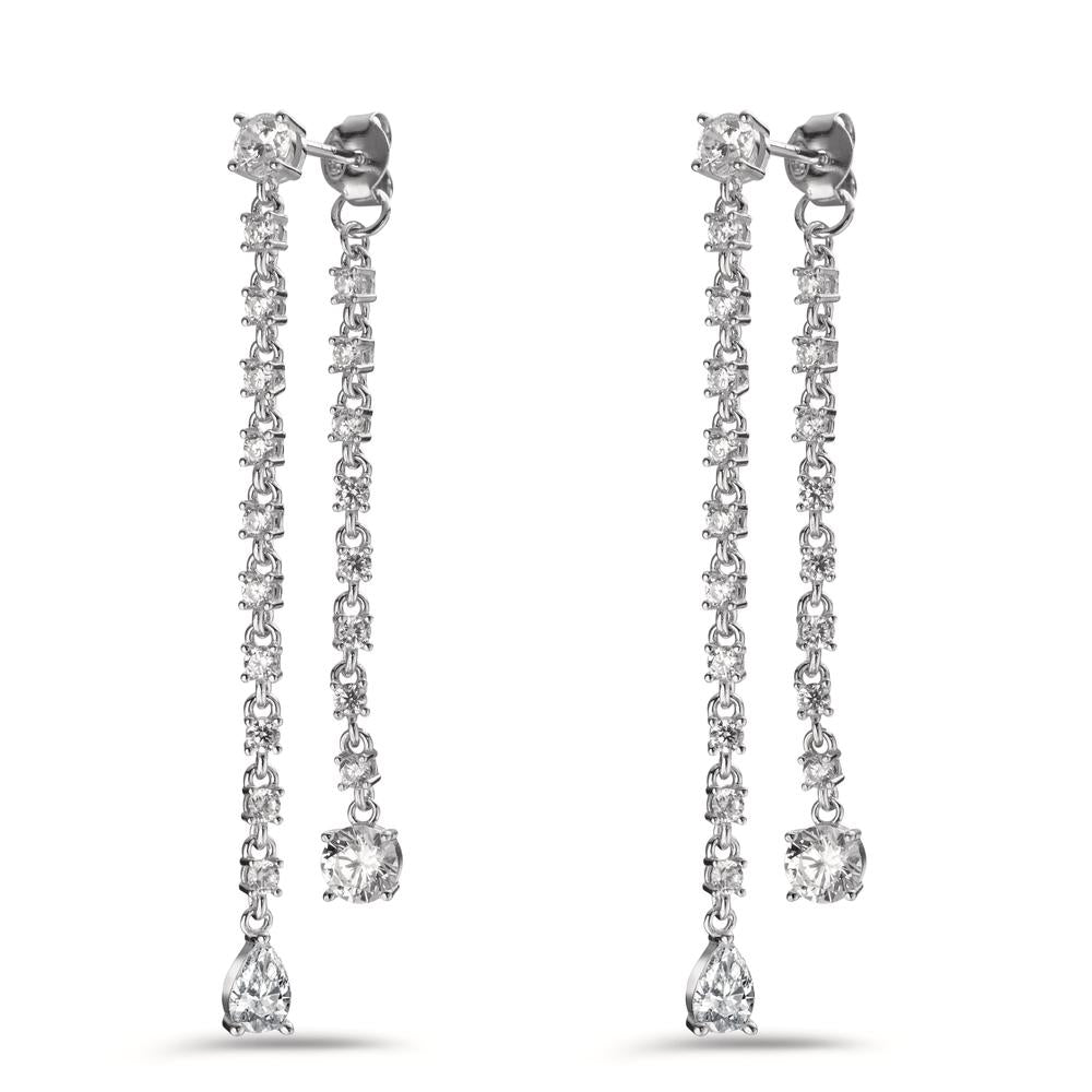 Drop Earrings Silver Zirconia 42 Stones Rhodium plated