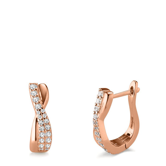 Hinged hoop Silver Zirconia Rose Gold plated