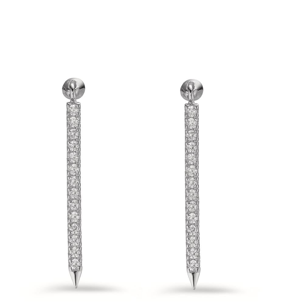 Drop Earrings Silver Zirconia 28 Stones Rhodium plated