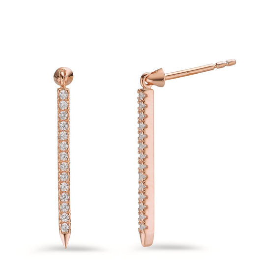 Drop Earrings Silver Zirconia 28 Stones Rose Gold plated