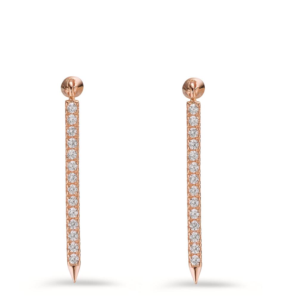 Drop Earrings Silver Zirconia 28 Stones Rose Gold plated