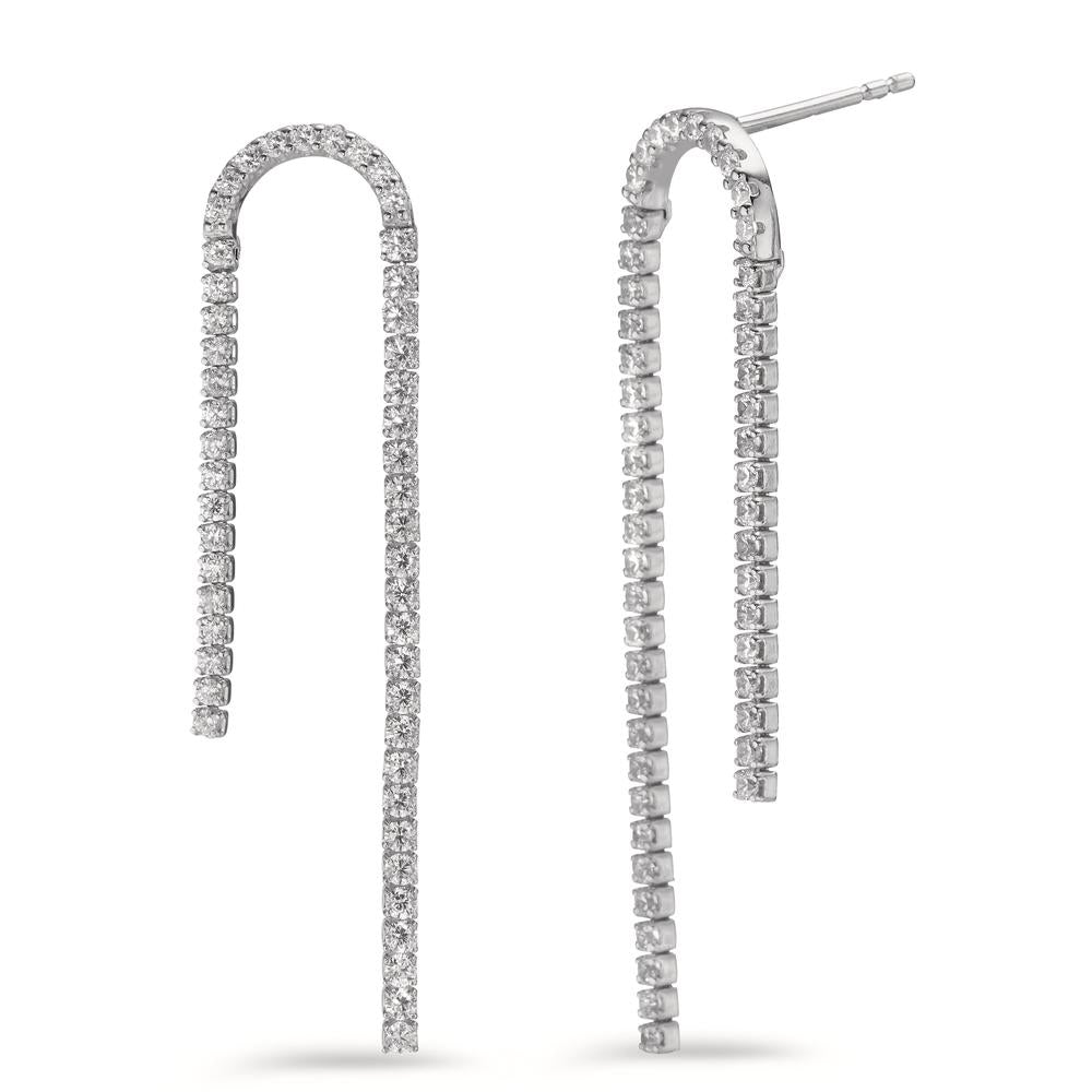 Drop Earrings Silver Zirconia 100 Stones Rhodium plated