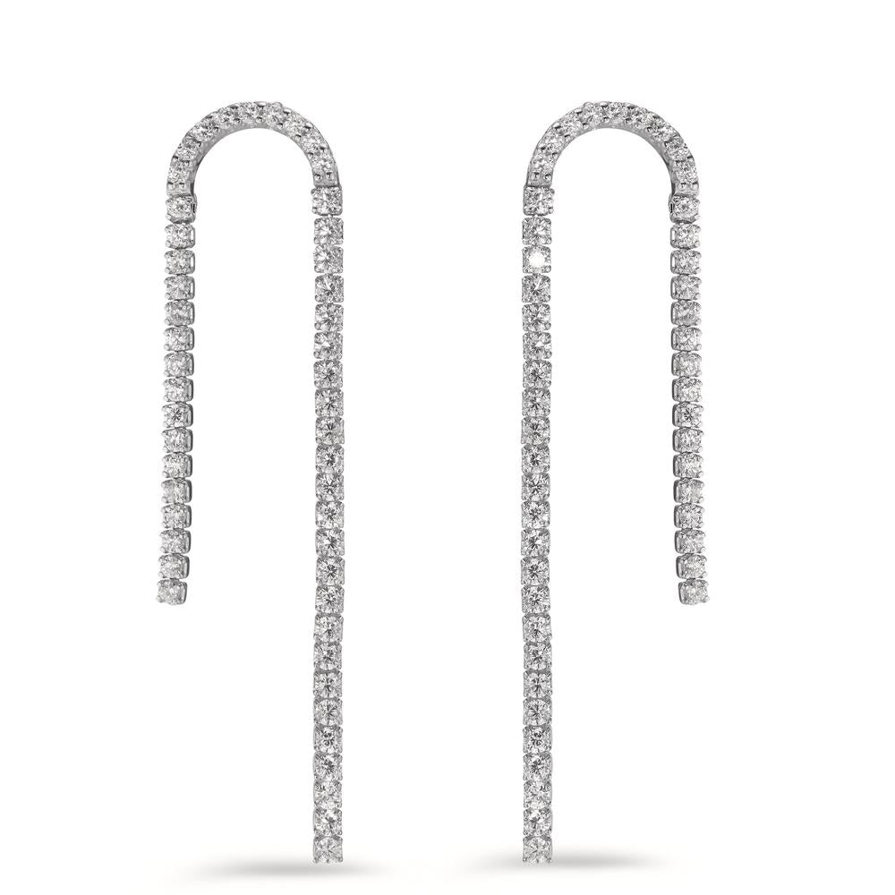 Drop Earrings Silver Zirconia 100 Stones Rhodium plated