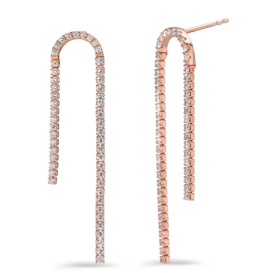 Drop Earrings Silver Zirconia 100 Stones Rose Gold plated