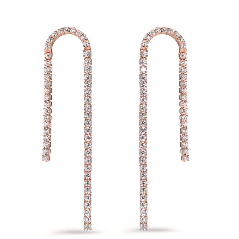 Drop Earrings Silver Zirconia 100 Stones Rose Gold plated