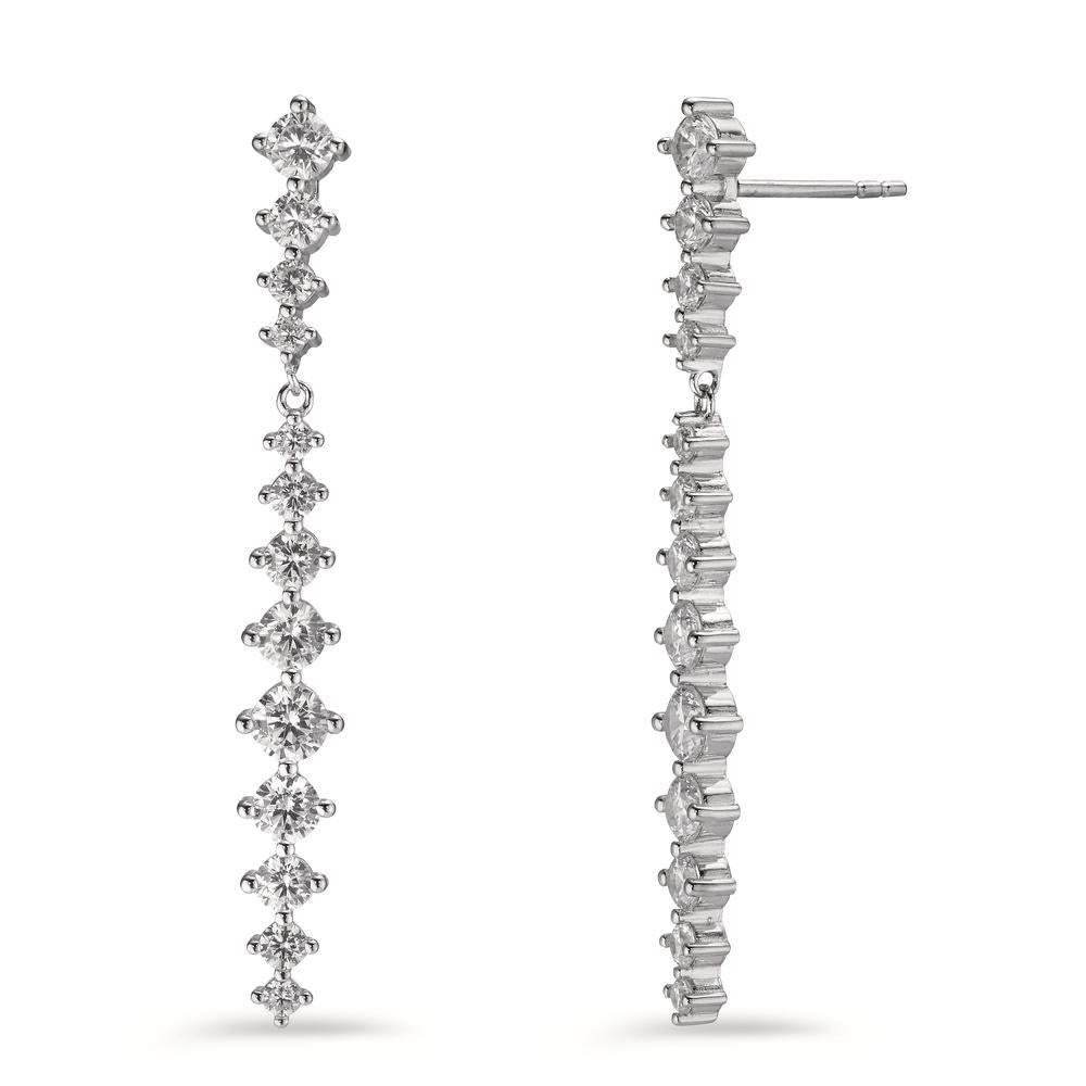 Drop Earrings Silver Zirconia 26 Stones Rhodium plated