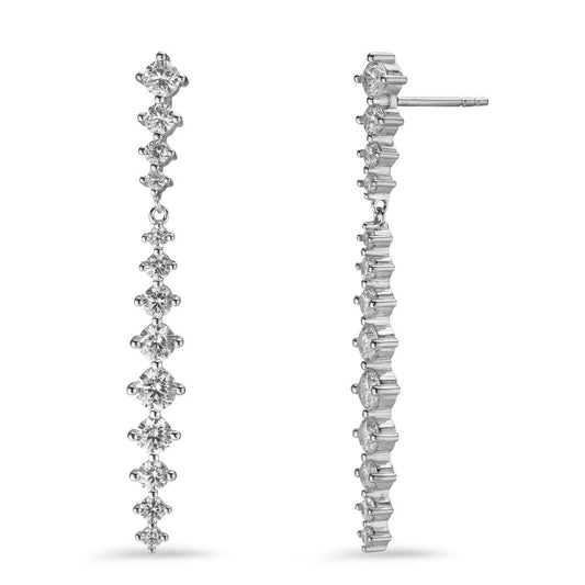 Drop Earrings Silver Zirconia 26 Stones Rhodium plated