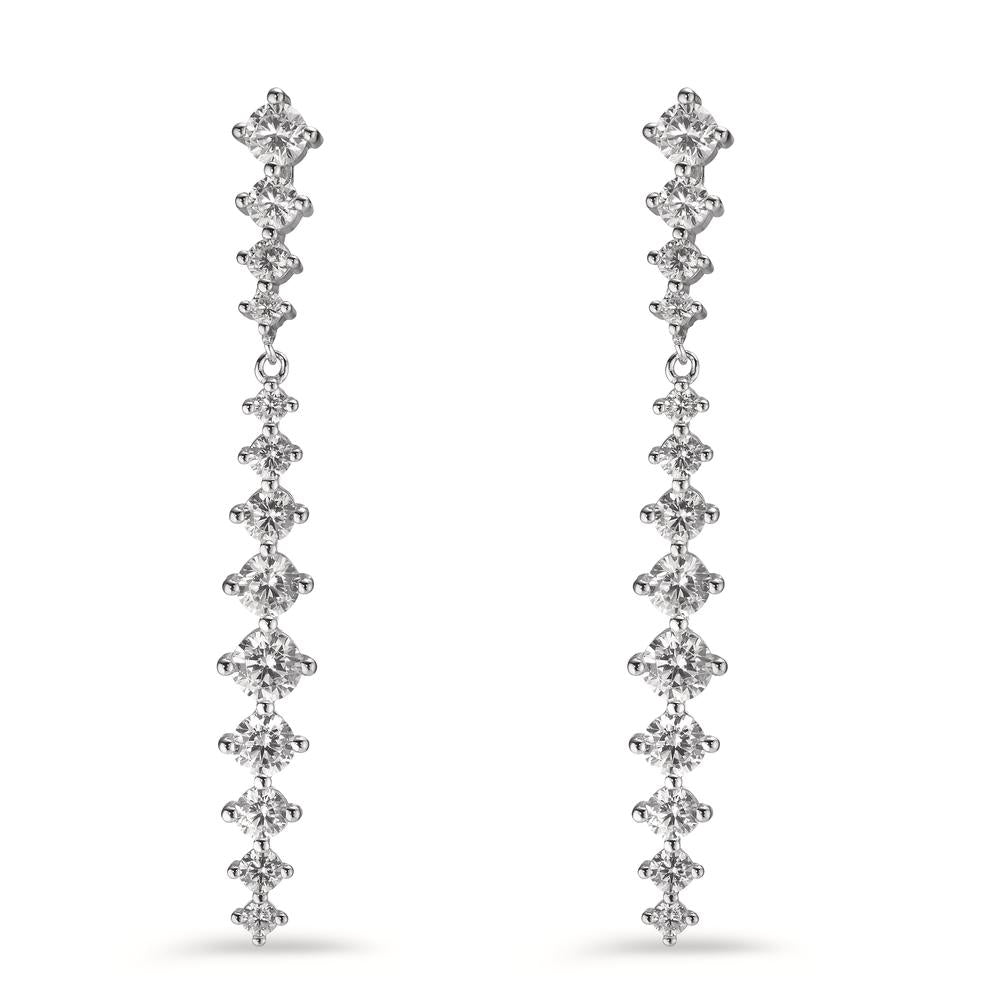 Drop Earrings Silver Zirconia 26 Stones Rhodium plated