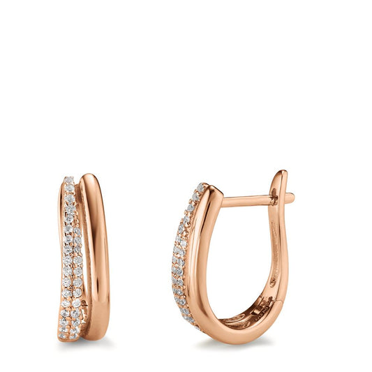 Hinged hoop Silver Zirconia 50 Stones Rose Gold plated