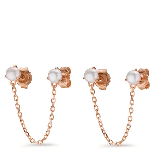 Earrings Silver Rose Gold plated Freshwater pearl