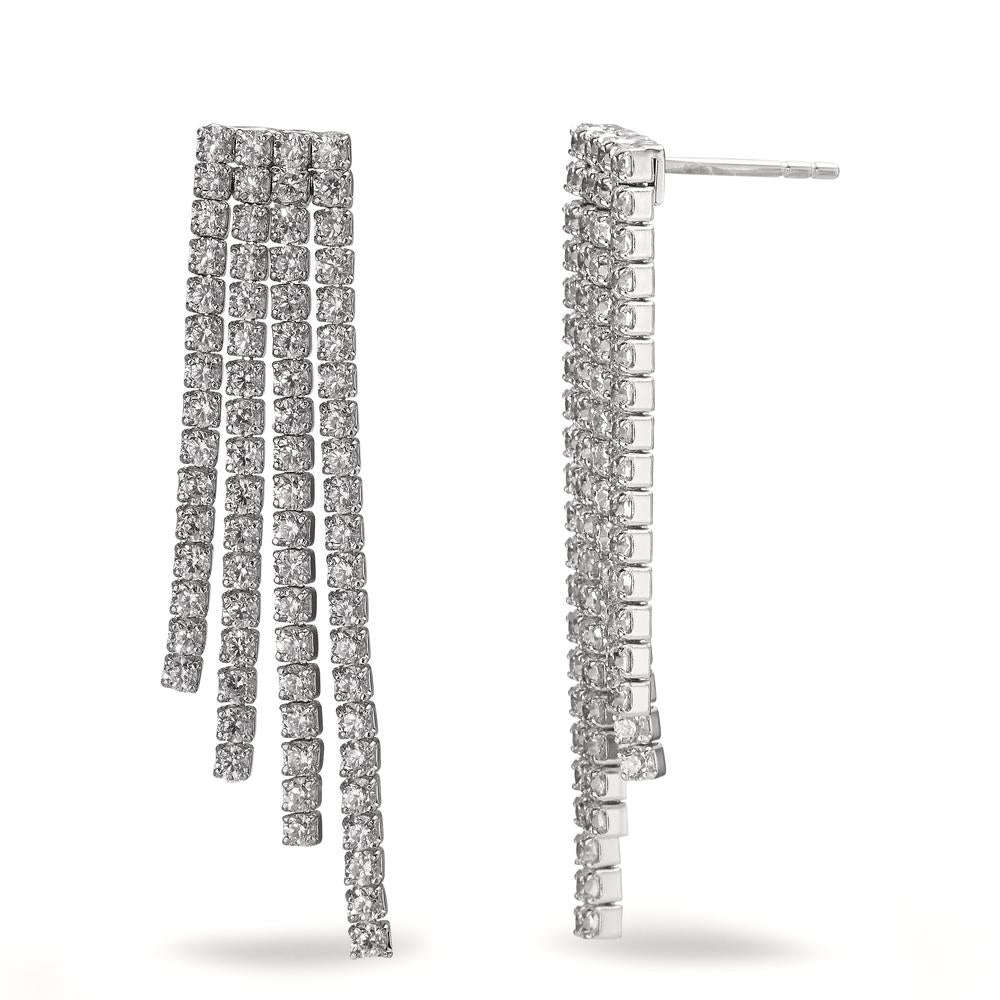 Drop Earrings Silver Zirconia Rhodium plated