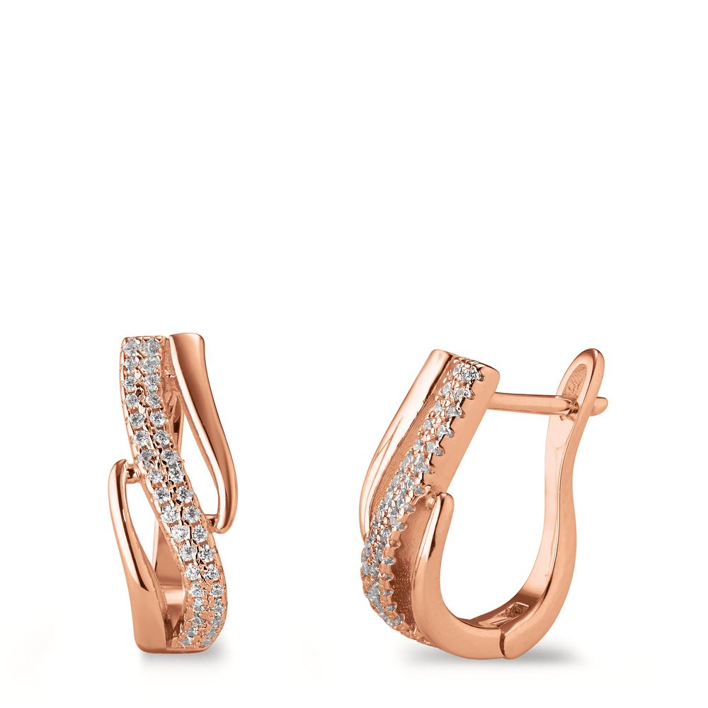 Hinged hoop Silver Zirconia Rose Gold plated