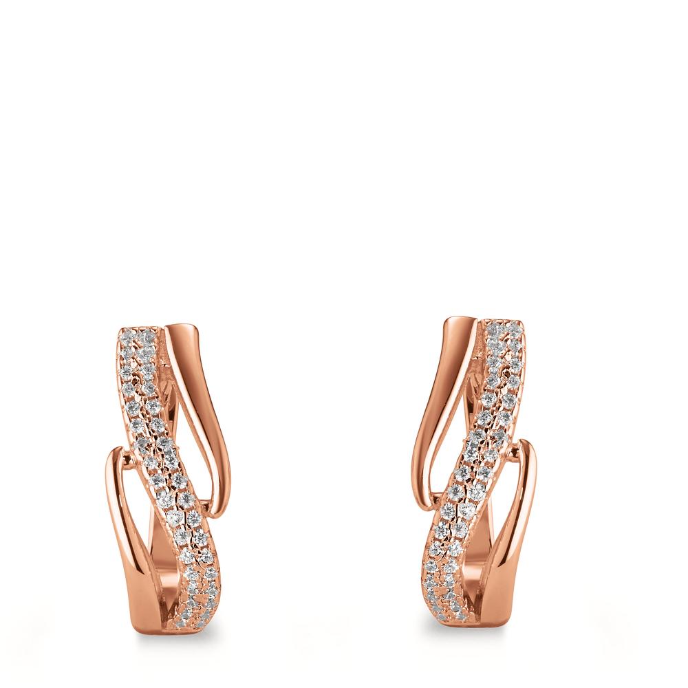 Hinged hoop Silver Zirconia Rose Gold plated