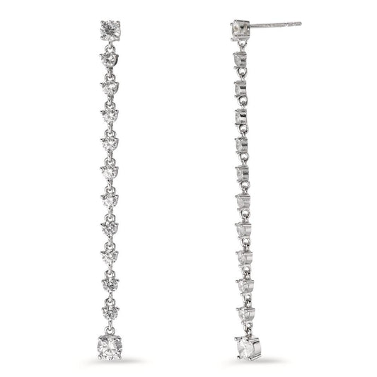 Drop Earrings Silver Zirconia 24 Stones Rhodium plated