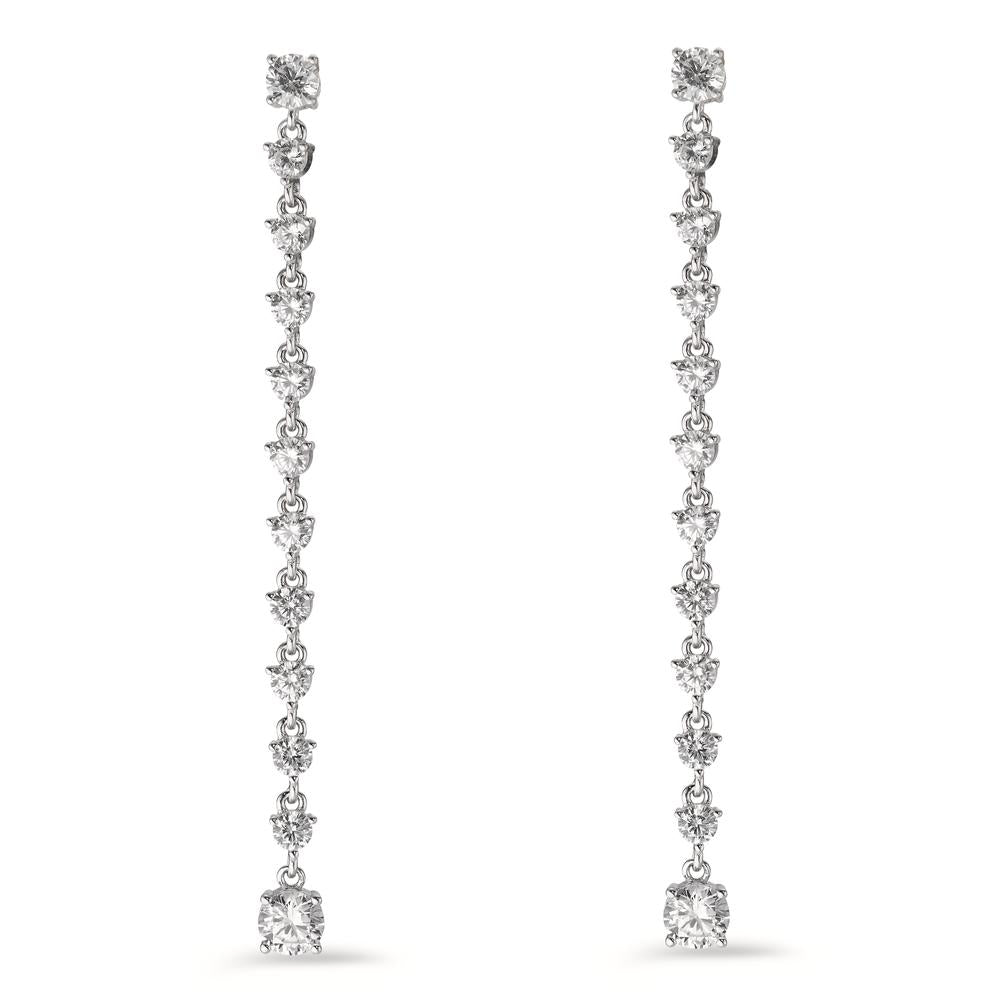 Drop Earrings Silver Zirconia 24 Stones Rhodium plated