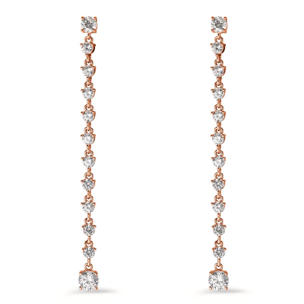 Drop Earrings Silver Zirconia 24 Stones Rose Gold plated