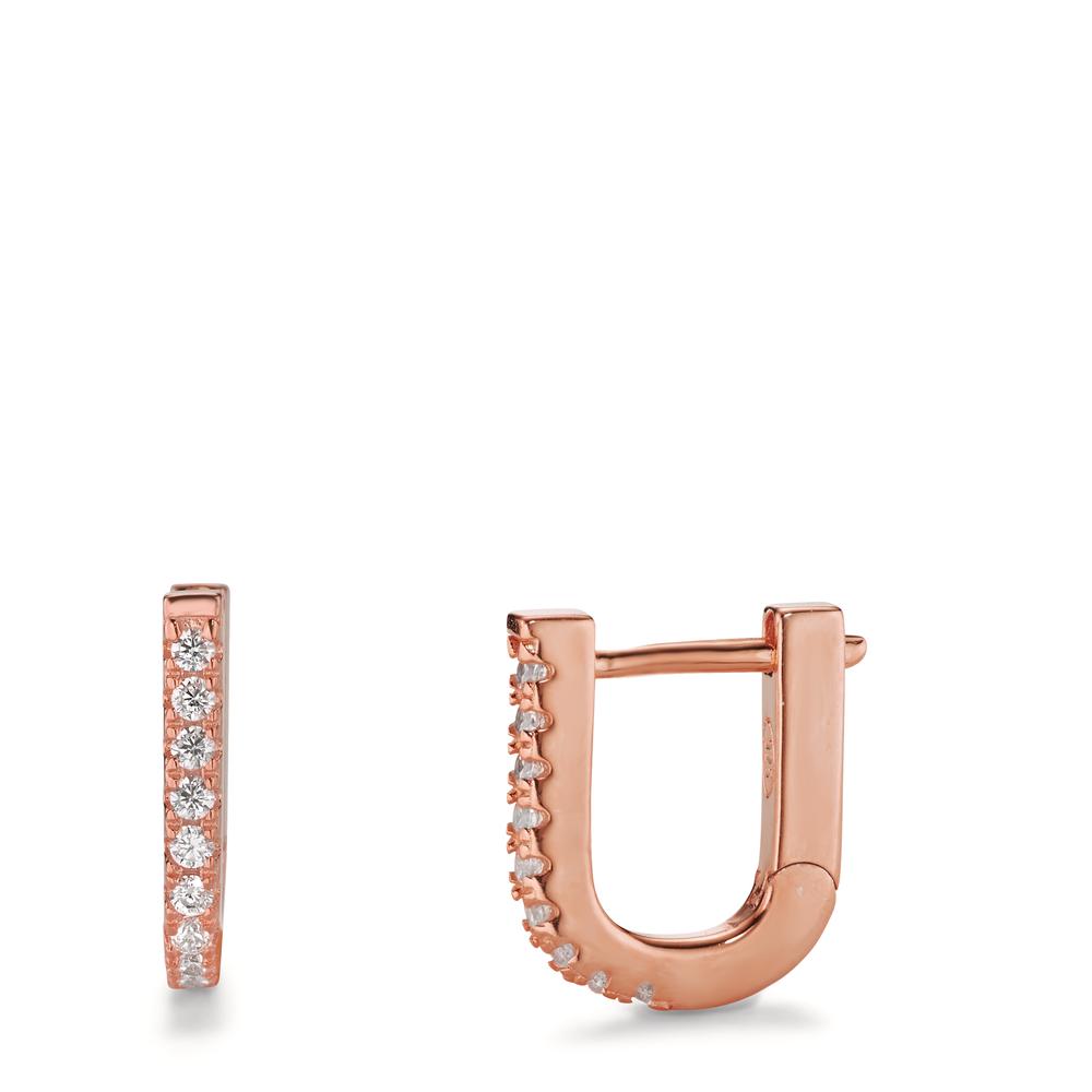 Hinged hoop Silver Zirconia 18 Stones Rose Gold plated