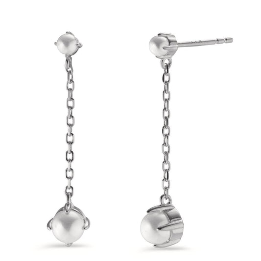 Drop Earrings Silver Rhodium plated Shining pearls