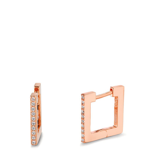 Hinged hoop Silver Zirconia 20 Stones Rose Gold plated