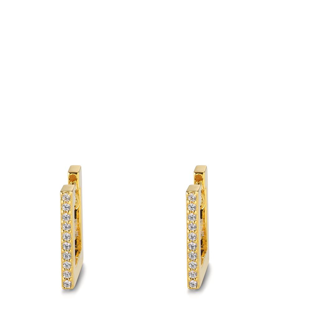 Hinged hoop Silver Zirconia 20 Stones Yellow Gold plated