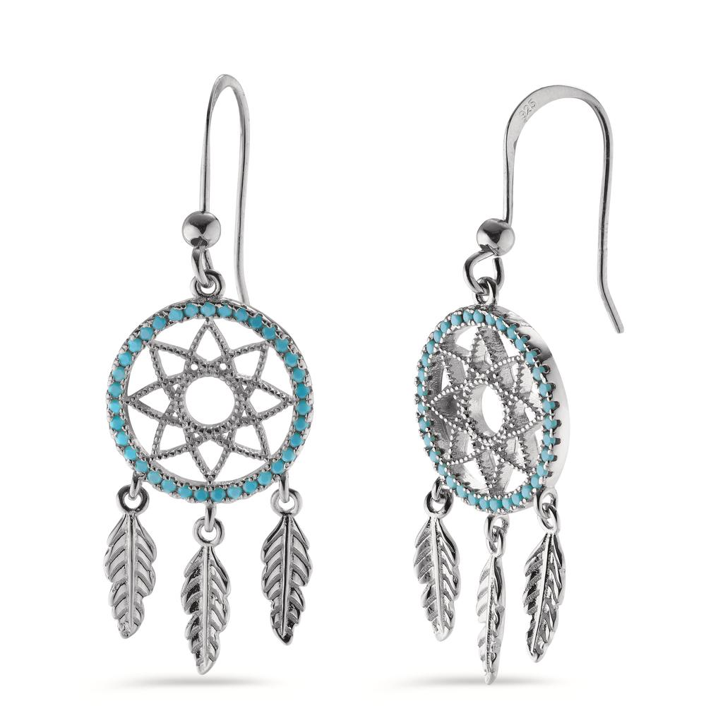 Drop Earrings Silver [synth. Stein] Rhodium plated Dreamcatcher