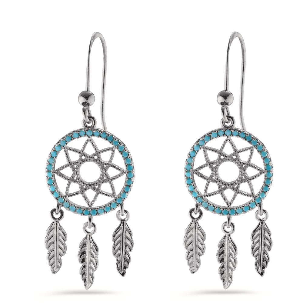 Drop Earrings Silver [synth. Stein] Rhodium plated Dreamcatcher