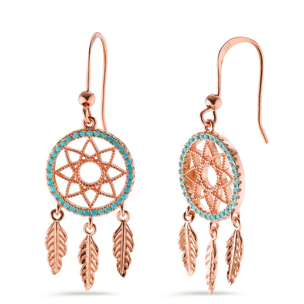 Drop Earrings Silver [synth. Stein] Rose Gold plated Dreamcatcher