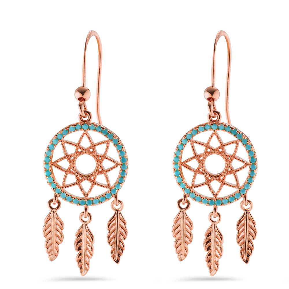 Drop Earrings Silver [synth. Stein] Rose Gold plated Dreamcatcher