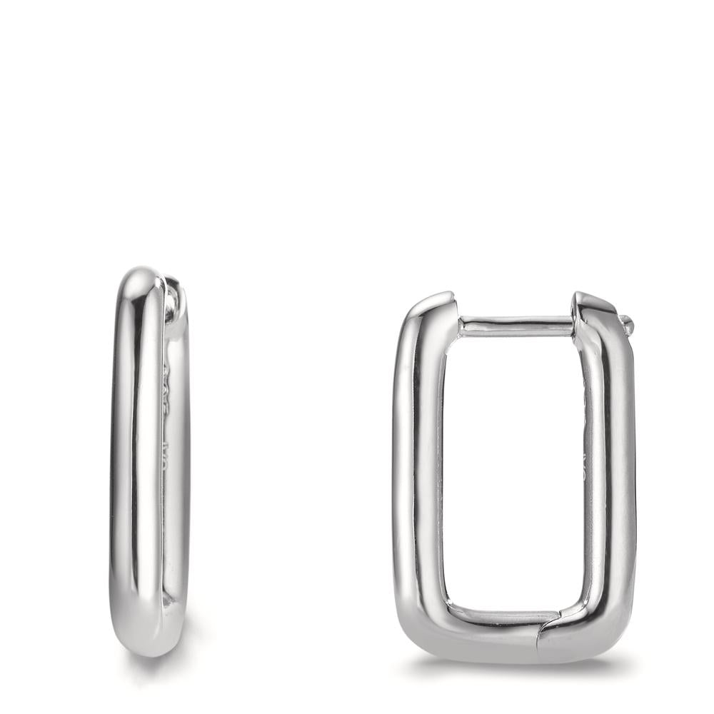 Hinged hoop Silver Rhodium plated