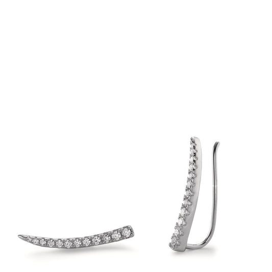 Ear Climber Silver Zirconia 24 Stones Rhodium plated